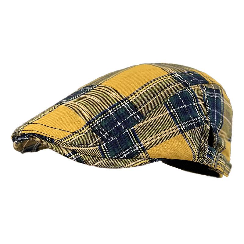 Colorful Plaid Forward-Caps for Men and Women Fashionable Baseball Caps Berets British Newsboy Hats Artist Hats