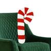 Holiday Cushion Pillow Candy Cane Pillow Plush Decorative Christmas Cushion for Study Living Room Bedroom Office Bed Bedside