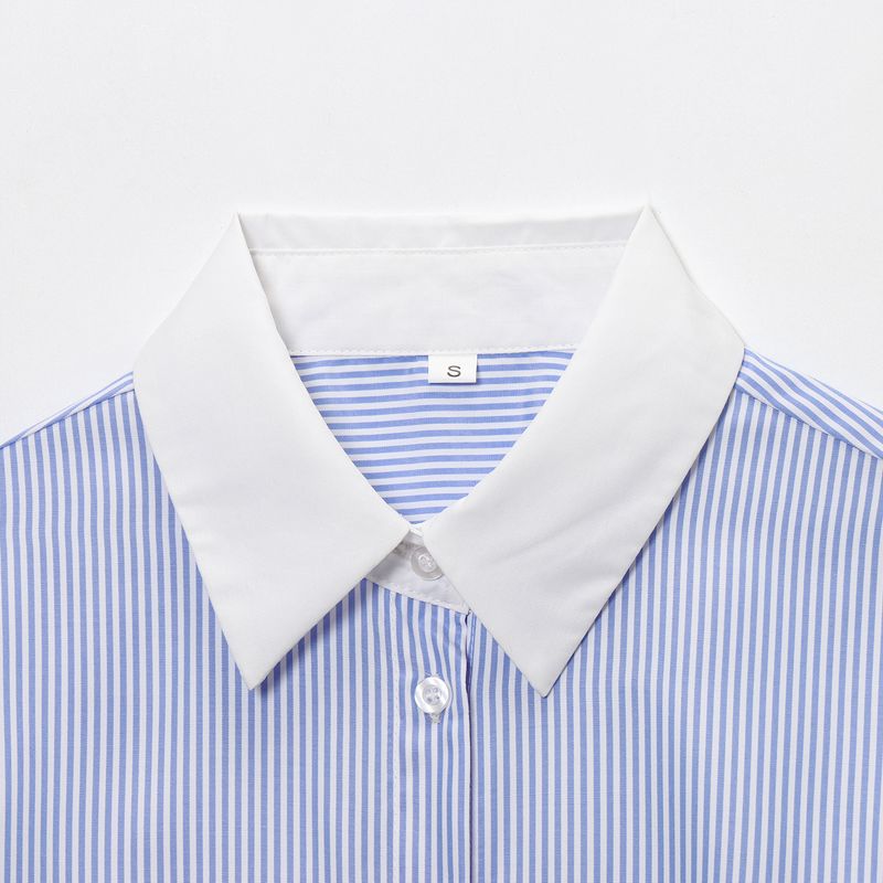 Jnleaog Spring New Arrival Women's Clothing Fashion Style French Fashion Design Matching Stripes Shirt