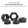 2-10pcs/pack Fine Thread Hexagon Nuts 8.8 Grade Steel M8 M10 M12 M14 M16 M18 M20 M24 Metric Fine Pitch Thread Hex Nuts