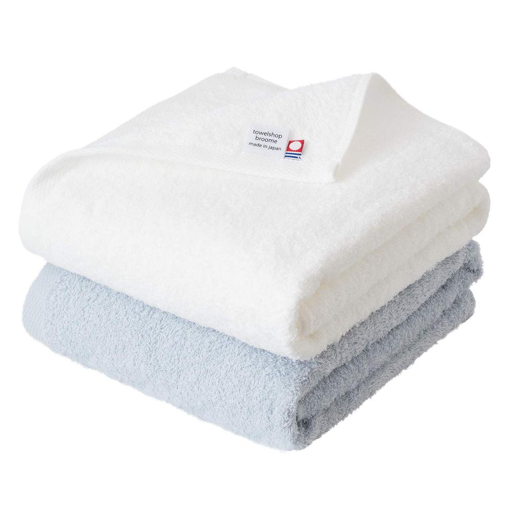 Bloom Imabari Set of 2 Bath Indoor Made in Assorted and Towels, Towels, Fleur, Soft, Absorbent, Quick-Drying, Drying, Thin, Japan, 100% Cotton, (Fuji