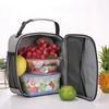 Thermal Lunch Bag for Women Gray Oxford Cloth Aluminum Foil Insulation Shoulder Bag Waterproof Picnic Cooler Container Handbags