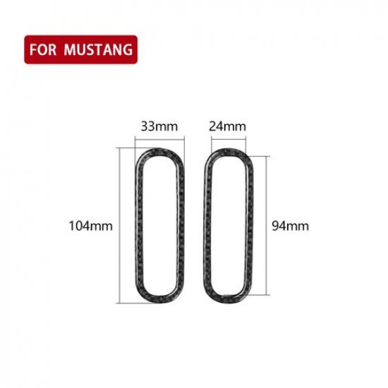 Car Carbon Fiber Interior Door Air Vent Cover Outlet Trim For Ford Mustang