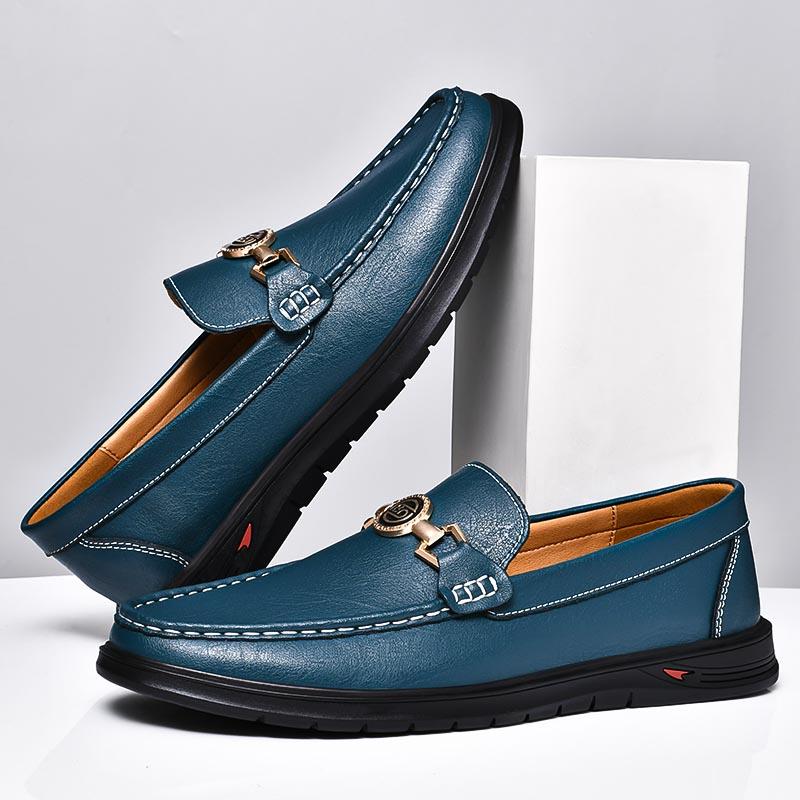 Genuine Leather Men Shoes Simple Casual Formal Mens Loafers Comfy Moccasins Breathable Slip On Male Boat Shoes Driving Footwear
