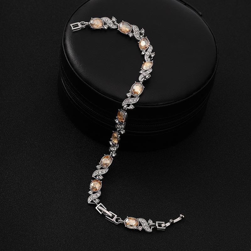 Europäisches und amerikanisches kreuzförmiges farbiges Schmuckstück Zirkon buntes Armband 11 Farben optional Damen