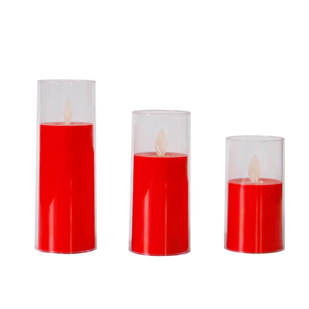 LED Red Candle Light: Creative Night Light, Large Smokeless Buddha Offering Simulation Prop