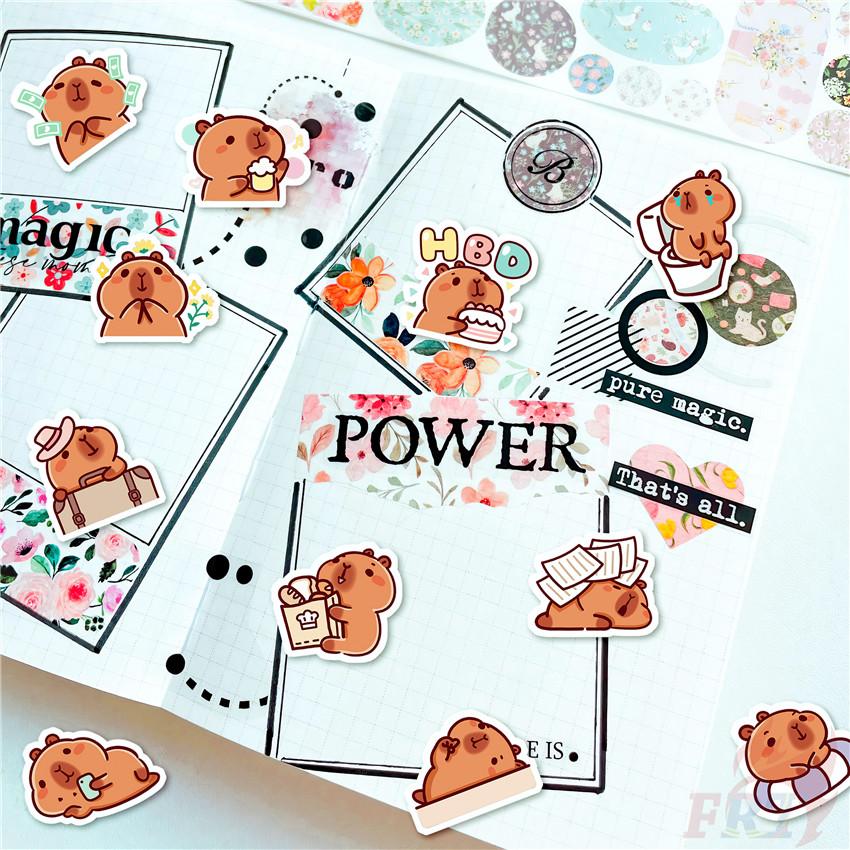 110Pcs/Set Capybara Q-2 Mini Diary Manual Stickers DIY Scrapbooks Album Decor Decals Stickers