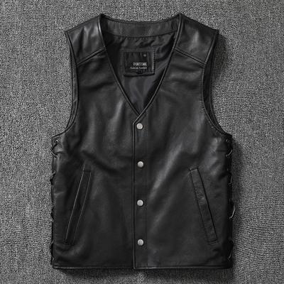 Harley Motorrad Weste Reitanzug Hipster Reine Kopfschicht Rindsleder Herren