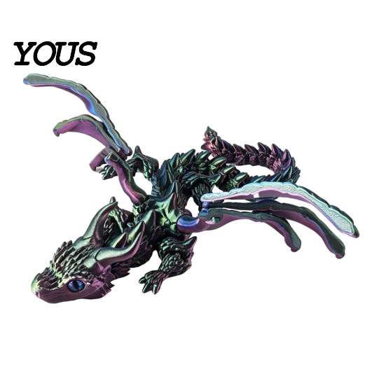 Artikulationsdrachen-Figur 3D-gedruckt mit Flügeln, Flexible geflügelte Spielzeuge, Fidget PLA Dekoration Desktop-Tiere Spielzeug zur Stressbewältigung, Geschenk Kinder Erwachsene