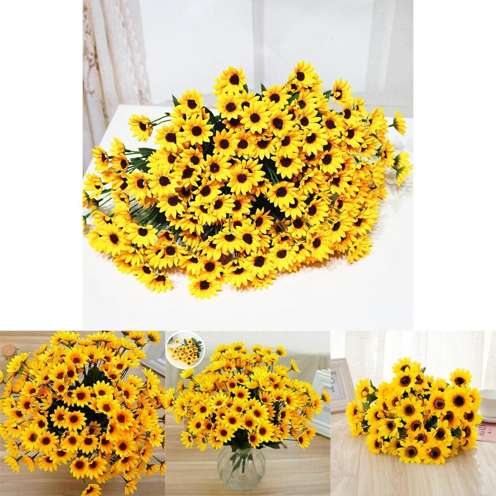 Realistic Appearance Artificial Sunflower Fake Silk Flower For Home Decoration**