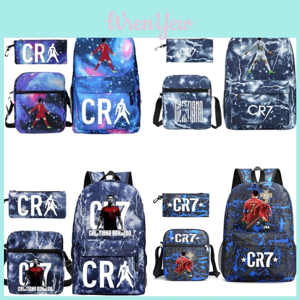 Set Zaino Cr7 Tessuto Oxford Traspirante Impermeabile Zaino Scolastico Per Bambini