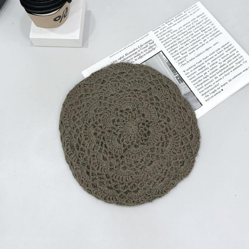 25 Handmade Crochet Single-layer Autumn and Winter Beret, Crochet Hat Autumn Warm Multi-color