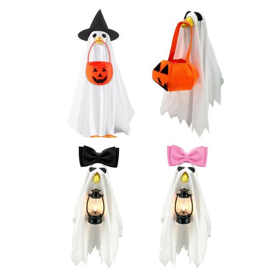 Halloween Ghost Goose Outfit, Lawn Porch Goose Clothes, Fall Halloween Goose Costume for Outdoor Patio Yard Lawn Decoration