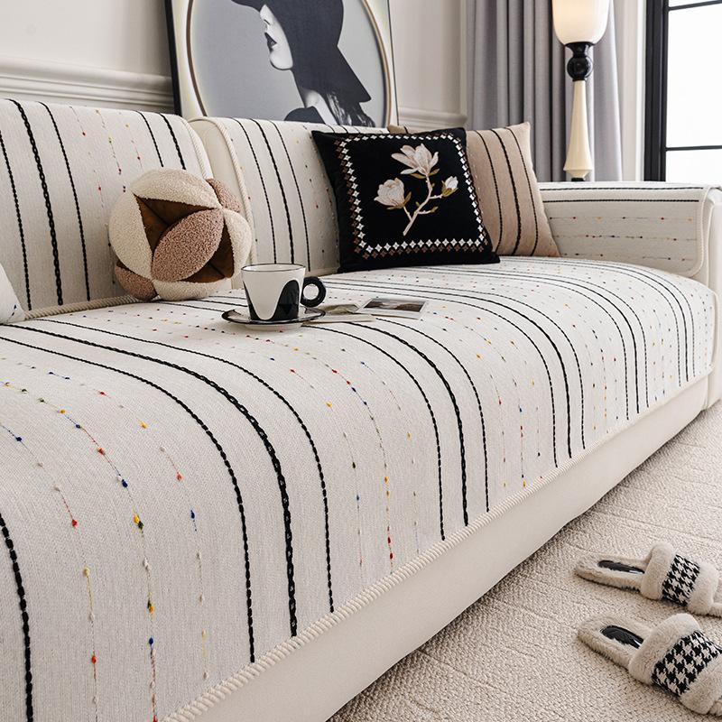 Chenille thickened sofa cushion all-season anti-slip anti-scratch cushion