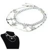 2 Stück Kette Choker Halskette Hip Hop Kreuz Anhänger Halskette Schmuck Kleidung Accessoire