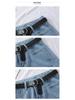 2022 Spring/Summer Women's High-Waisted Denim Shorts: Korean Style, Loose Fit, Slimming A-Line with Rolled Hem