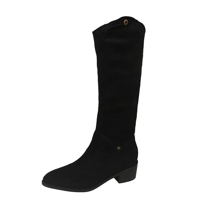 Frosted Suede Two-wear Stacking Boots Spring, Autumn and Winter New Cowboy Boots Fashion Long Knight Boots, Women