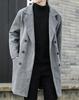 JHIJSC Long Chesterfield Business Solid Plus Size Men's Coat, Autumn/Winter, Style, Color, Stylish, (2XL, Gray)