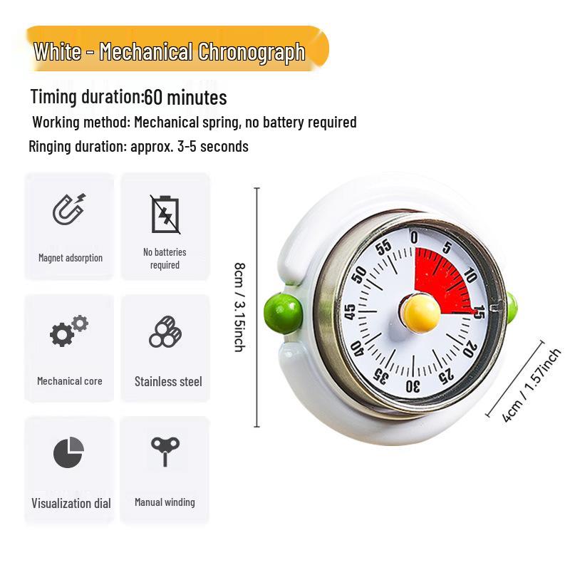 Magnetic Kitchen Timer: Visual Mechanical Reminder for Student Self-Discipline