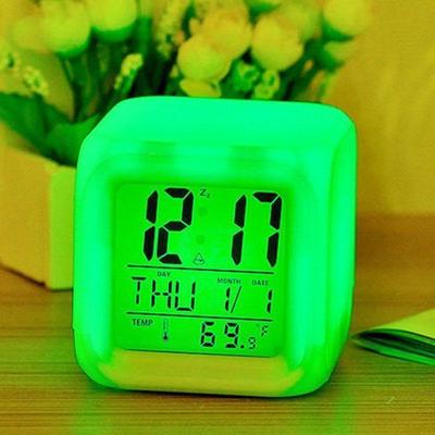 7 LED Color Changing Digital Light Alarm Clock Thermometer Color Changing Color Electronic Clock For Children's Bedroom