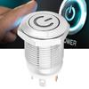 12mm Metal Button Switch with Power Icon White LED Light Self Reset 1 NO Switch(24V)