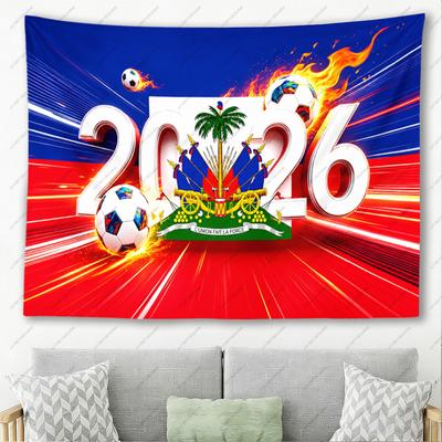 2026 Football Theme Pattern Banner Fan Cheer Flag, Party Banner, Decorative Banner, Cheer Hanging Banner, Suitable for Sports