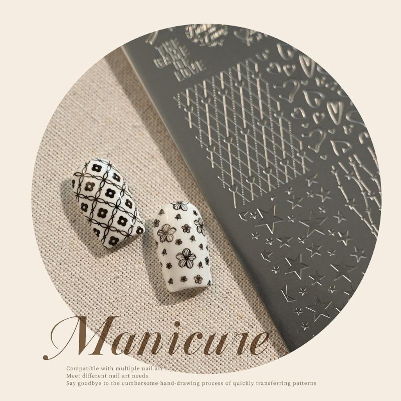 Festival Nail Art Stamping Plate Stainless Steel Texture Necklace Themed for Holiday Nail Decorations and Family Fun