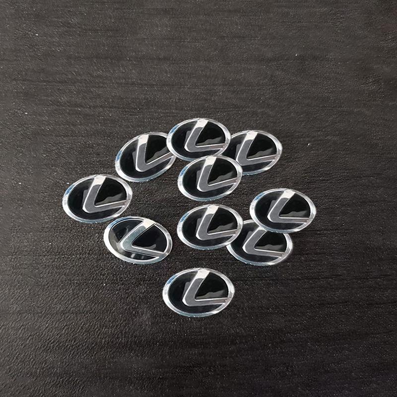 10Pcs Aluminum Car Key Emblem Sticker Decoration Decals For Lexus GS IS LS500h ES260 ES300h RX350h NX260 UX260 LM LC RZ450e TX