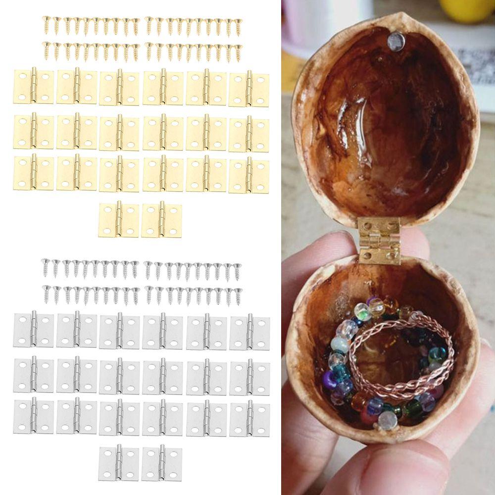 50pcs Hardware Cabinet Cupboard Case Hinge Mini Angle Hinges Gift box Frame Jewelry Case Support