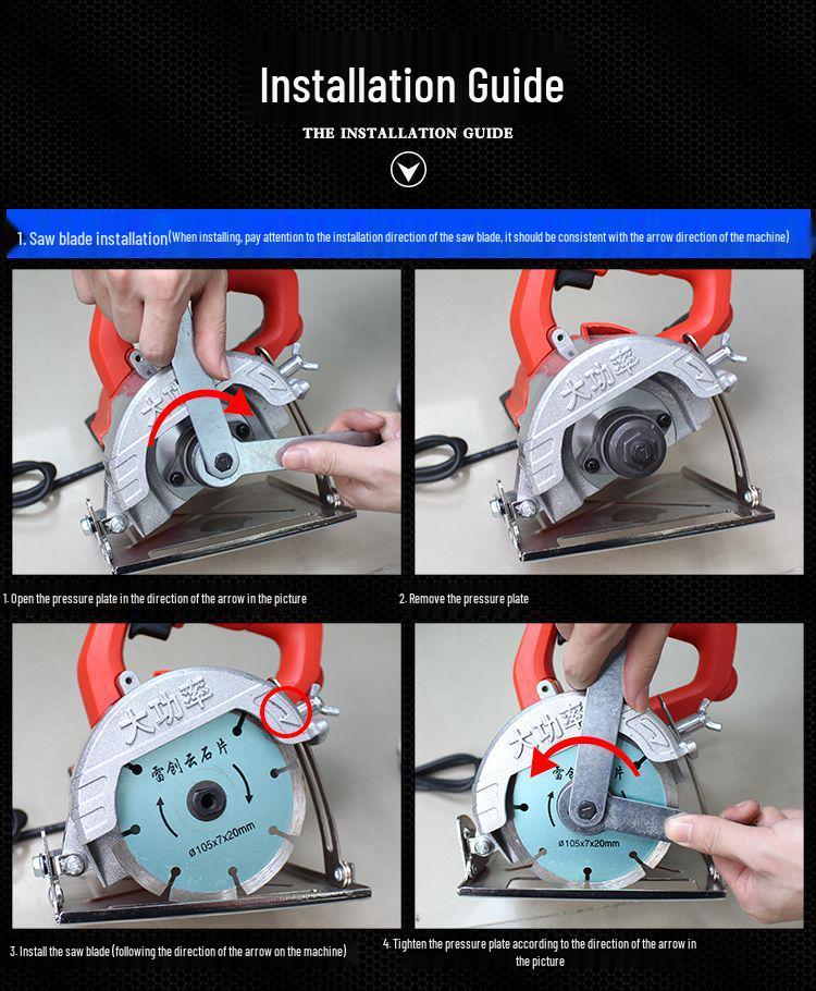 Compact Multifunction Chainsaw: High-Power Tile Groove & Wood/Marble Cutter