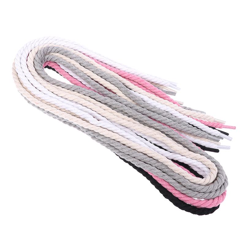 2Pcs Round Thick Rope Laces Polyester Cotton Solid Color Laces 0.8Cm Diameter 120/140/160Cm Length Bold Shoelaces