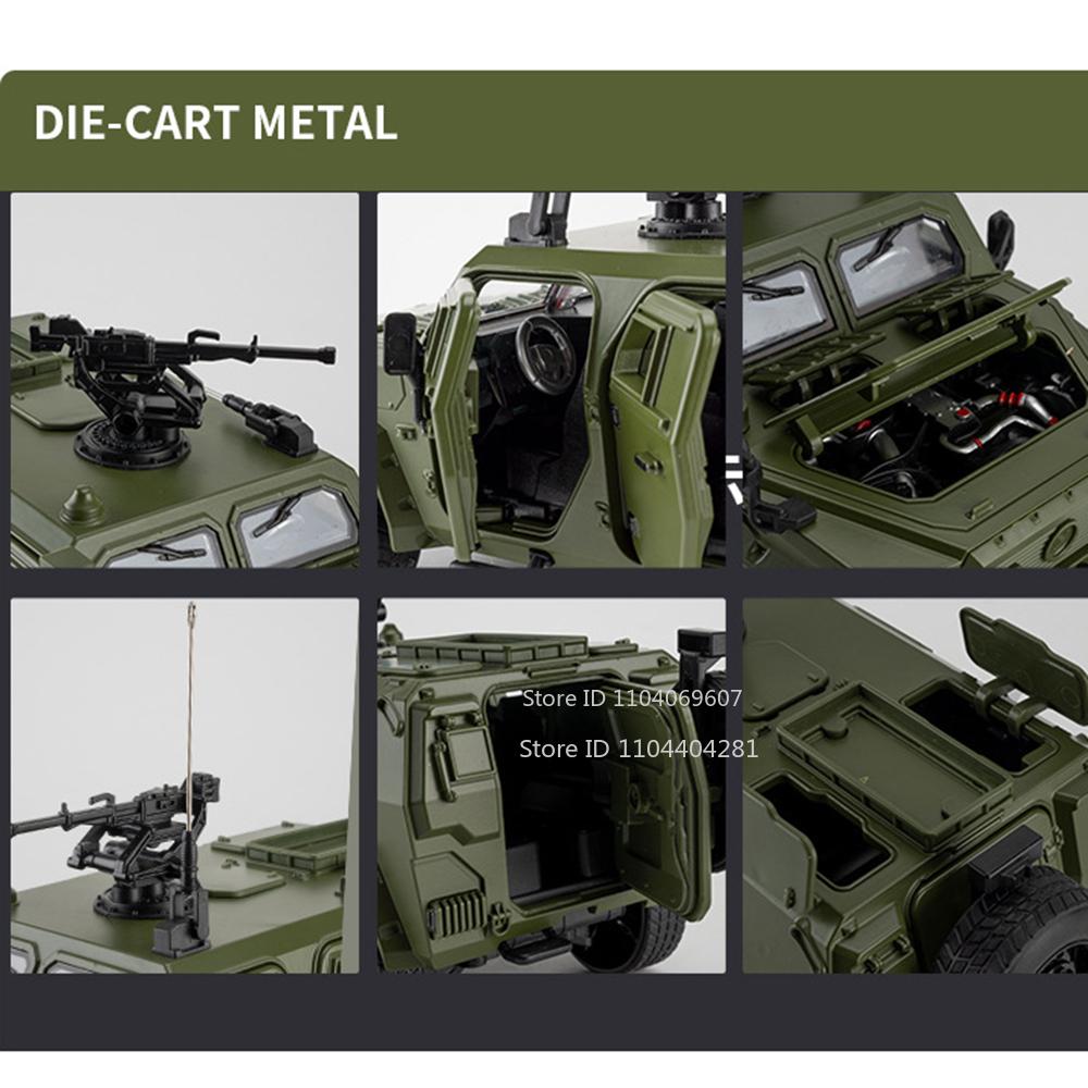 1:18 Dongfeng M-terrain Legierungsauto Spielzeug Miniaturmodell Diecast Militärfahrzeug Sound Licht Rückzug Türen geöffnet Kind Weihnachtsgeschenk