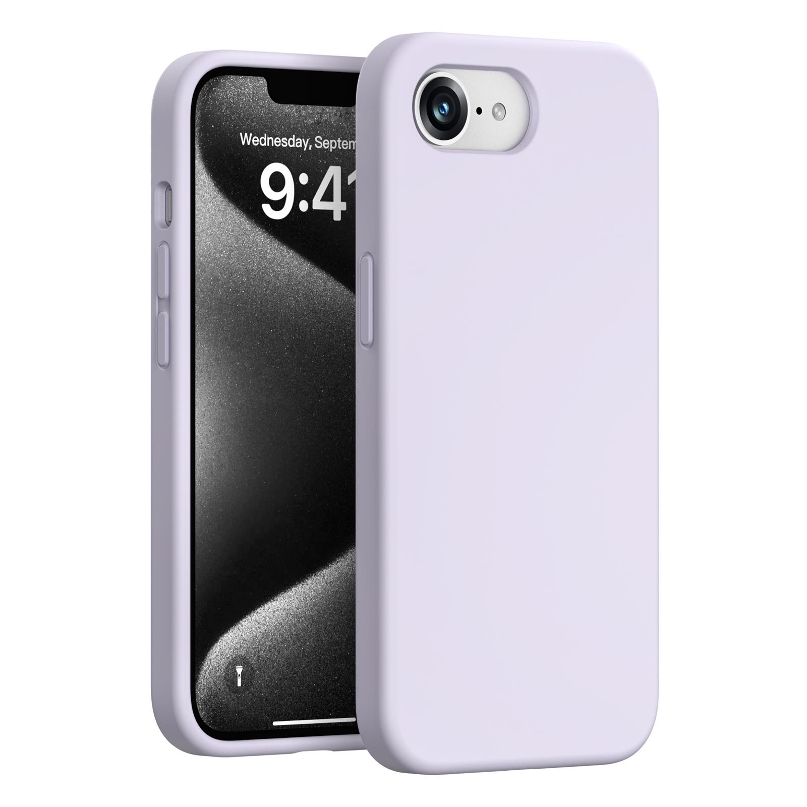 

For iPhone 16e Case PC+Liquid Silicone Anti-Scratch Lining Phone Cover Purple