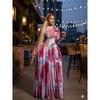 Women's 2026 Spring New Elegant Printed Slim-Fit Party Dress Pleated Dress
