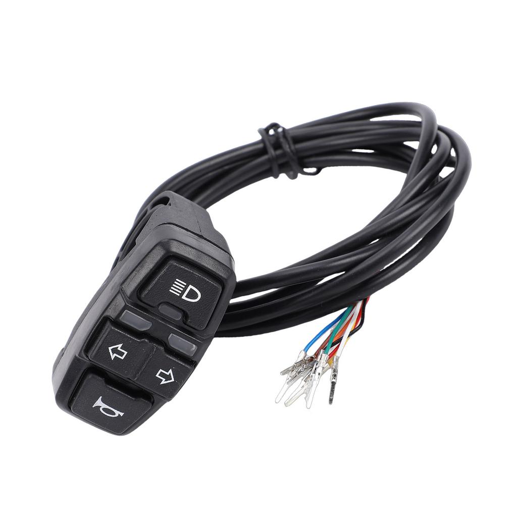 Headlight Turn Signal Horn Scooter Handlebar Control for Electric Bike Motorcycles ABS IP65 22mm Handlebar Size 1.5m Cable Le