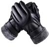 Men's Winter Warm Leather Motorcycle Gloves - Waterproof, Touch Screen, Plus Velvet Lining.