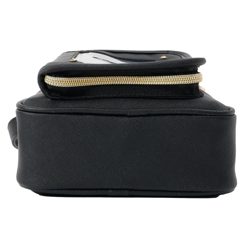 Coboca+ C26120 Aimer Umhängetasche mit Aufkleber-Ordner und Klarsichtfach, SchwarzBlau, 16,5 x 20,5 x 5,5 cm, 374g, Enthält Aufkleberbogen (Schwarz)