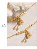 Elegant Geometric Fu Character Gourd Necklace & Anklet Jewelry Set in Titanium Steel