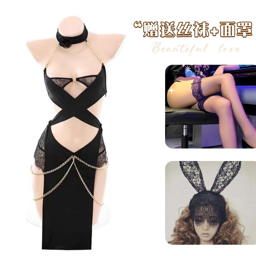 Lianyungang Sex Underwear Sexy Clothes Pure Desire Pajamas Qqny Chain Cat Woman Uniform Temptation