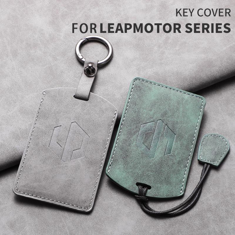 Für LEAPMOTOR B01 C10 C16 C11 Leder Auto Smart Fernbedienung Kartenfach Fernschlüssel Tasche Schlüsselanhänger Schutzhülle Dekorative Zubehör