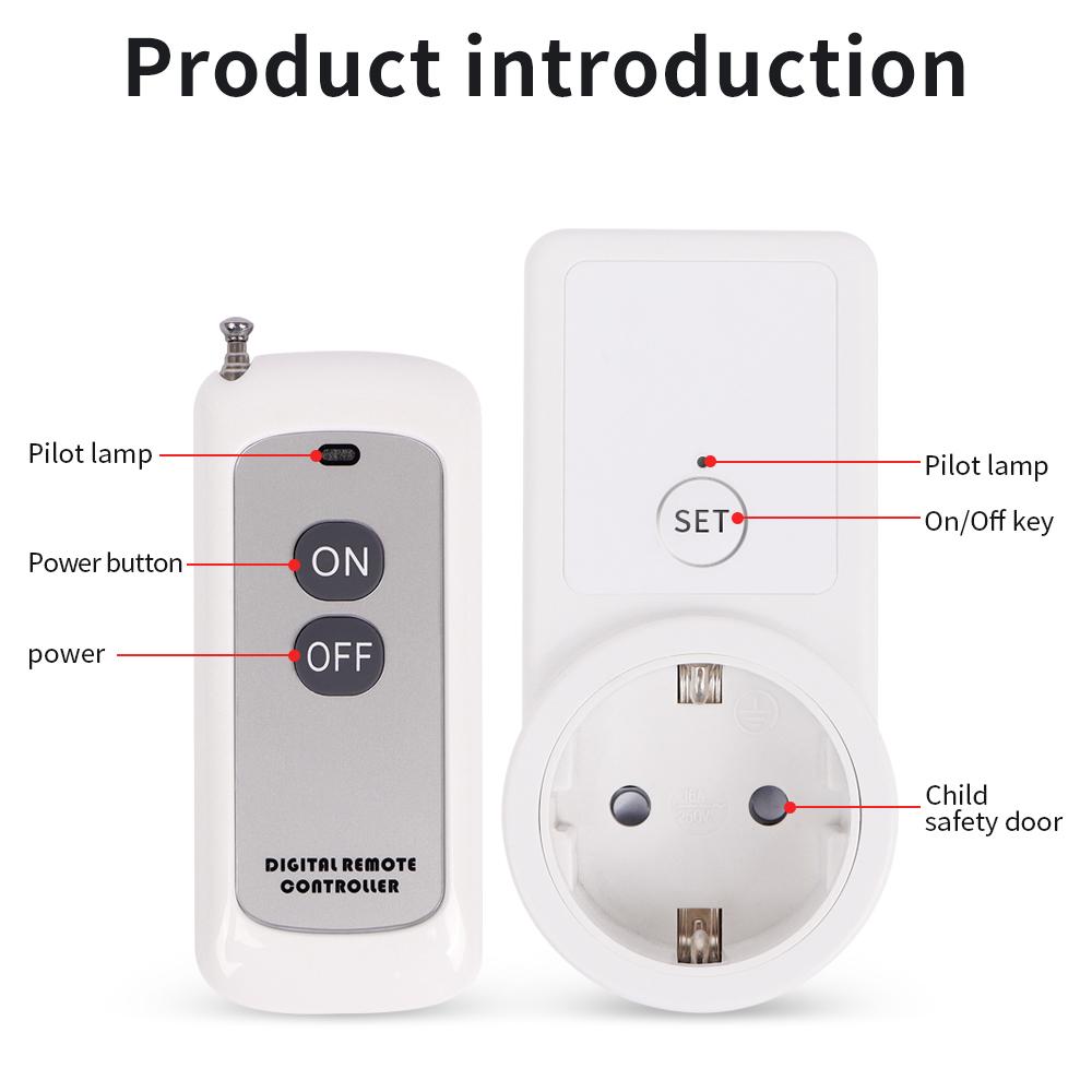 AL09G-RC 433MHz Universal Smart Plug Remote Control Socket EU Plug 220V For Home Appliances Fan Light