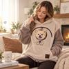 Unisex Fleece-gefütterter Flanell-Kapuzenpullover Übergroß Lässig Warm Pullover Mit Kordelzug Winter