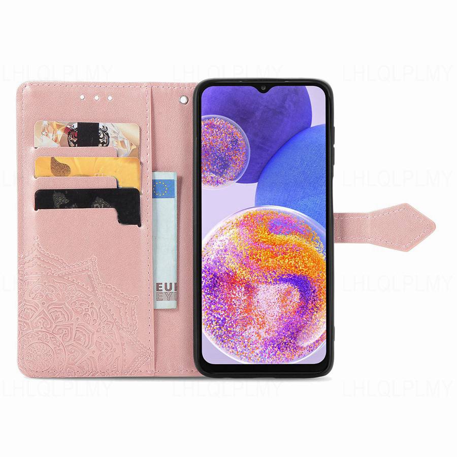 Foral Book Leather Wallet Flip Case For Samsung Galaxy A15 A13 A56 A23 A14 A25 A35 5G A53 A34 A32 A17 A54 A16 A55 A26 A36 S24 S25 S26 A37 A57 Cover