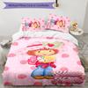 3pcs Princess Strawberry Cover Set - Personalized Name, HD Printed Bedding with 1 Cover and 2 Pillowcases - Perfect for Home Decor, Easy Care