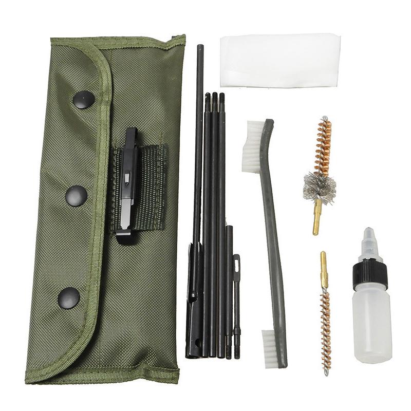 11pcs/set Gun Cleaning Derusting Accessories Kit Full Set Clean Brush for .22 Cal 5.56mm Rifles