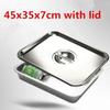 304 Stainless Steel Plate Tray Rectangular Square Oven Tray Baking Pot Dish Deep Japanese Barbecue Bbq Cafeteria Storage Trays