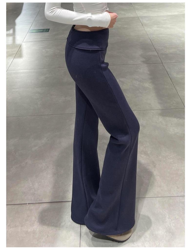 Women’s Fleece-Lined Micro-Flare Yoga Pants – High-Waisted, Slimming, Versatile for Autumn/Winter 2025