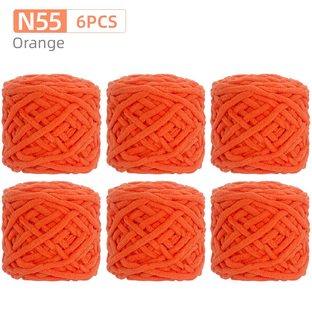6Rolls DIY Soft Warm Snuggly Chenille Yarn, Velvet Iceland Puffy Yarn, Perfect for Knitting Crochet Sweater, Hat, Scarf, Blanket