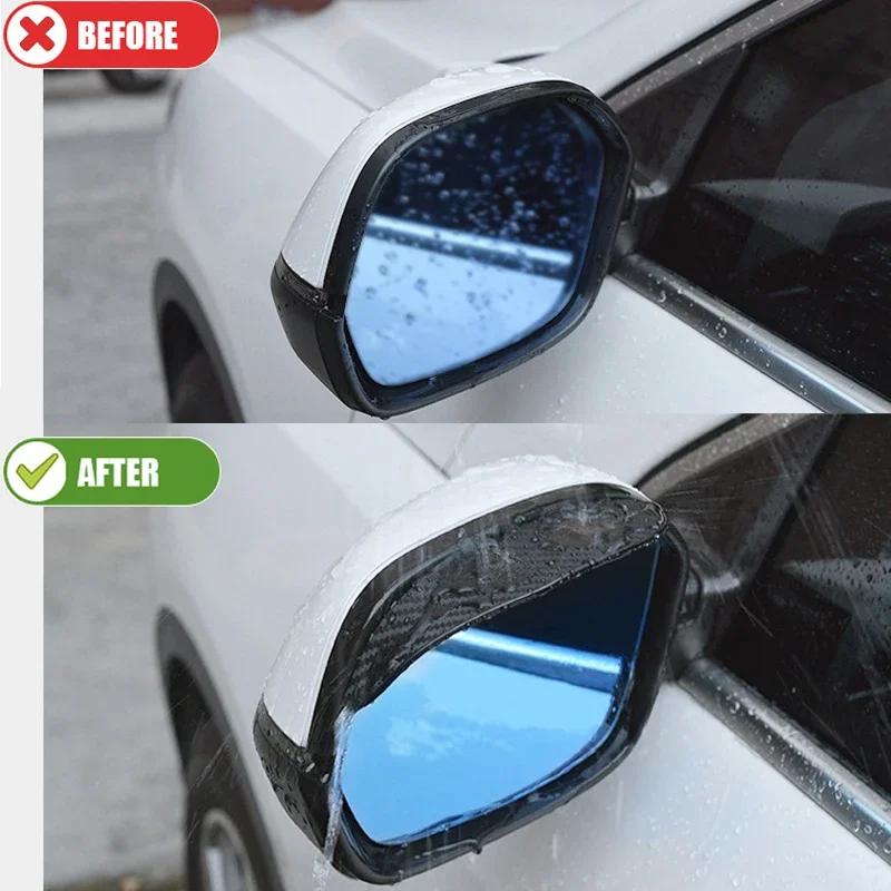 2PCS Car Rearview Mirror Carbon Fiber Rain Eyebrow Visor Car Rearview Side Snow Sun Visor Rain Cover Auto Mirror Accessories