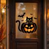 Decorative Bats Stickers for Indoor Outdoor Halloween Pumpkin Wall Sticker Black Cat On with Flying Decal Weatherproof Decor Balcony Waterproof Peel